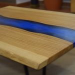 COFFEE TABLE IN LEGNO ROVERE E RESINA SU MISURA - immagine 3