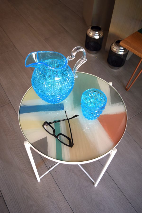 COFFEE TABLE METALLO E RESINA