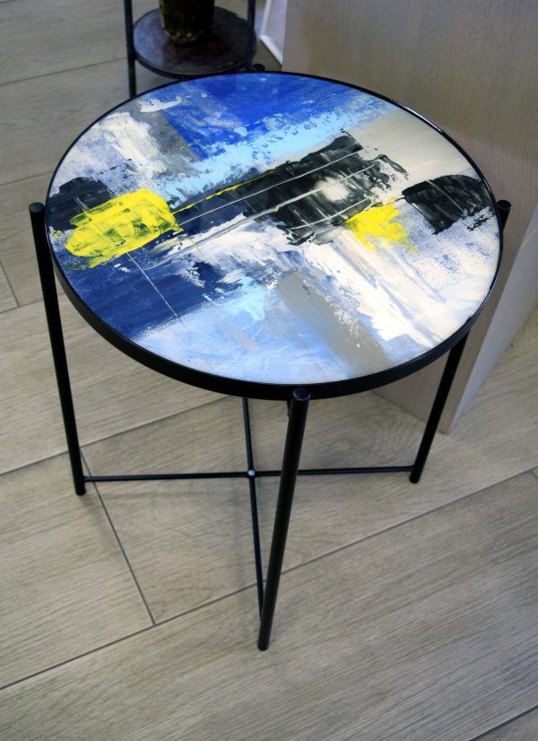 COFFEE TABLE METALLO E RESINA